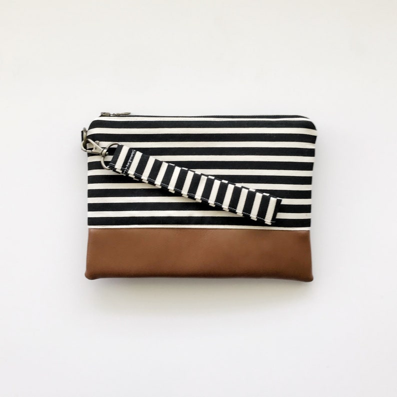 Stripe Wristlet Clutch
